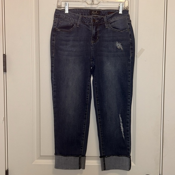 Earl Jeans Straight Cuff Medium Wash Distressed Jeans Women’s Size 6 - Picture 2 of 10